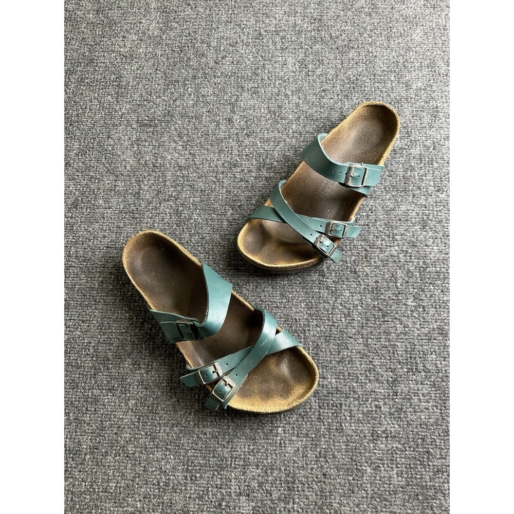 Womens Birkenstock Mayari Green Leather Toe Loop Sandals, Size 11